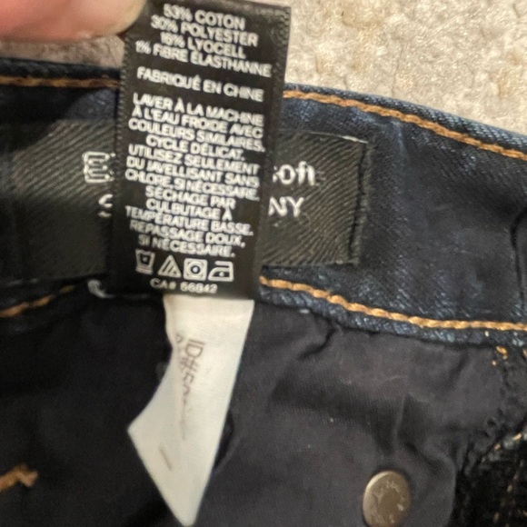 Express Super Soft Super Skinny Low Rise Blue Jean Size 6 Stretchy Dark Wash EUC - Picture 6 of 9